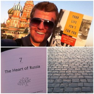 Holding an advance copy of my book on Red Square. Click on the image to order a copy!