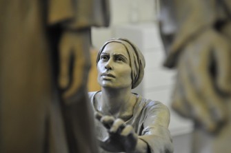 Angela Johnson's sculpture of the woman with an issue of blood.